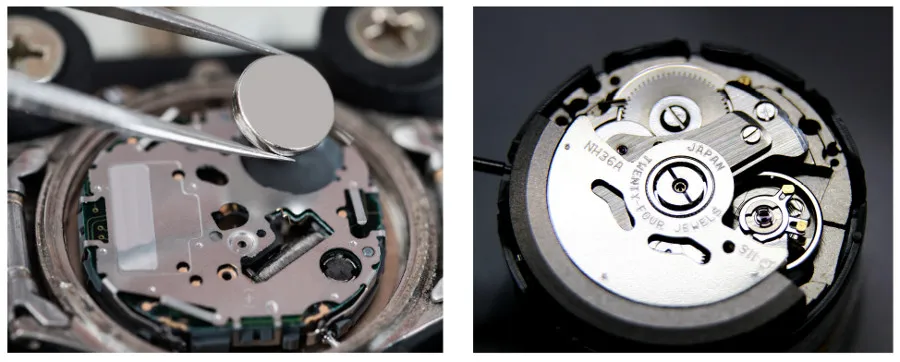 mechanizm kwarcowy a automatyczny zegarka