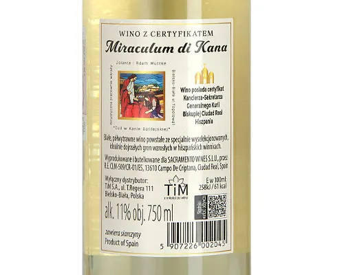 wino mszalne certyfikat kurii