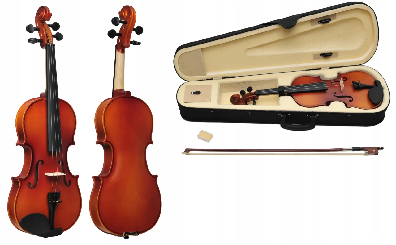 akcesoria do skrzypiec smyczek futerał kalafonia żebro