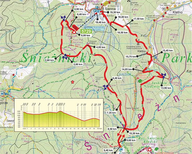 Szlaki piesze rowerowe Masyw Śnieżnika