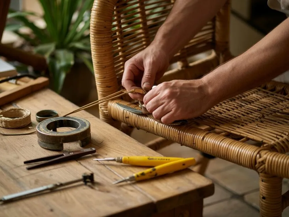 naprawa krzesła rattanowego krok po kroku