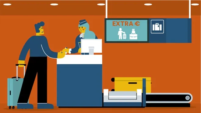 comparaison prix bagage en ligne vs a&eacute;roport ic&ocirc;ne