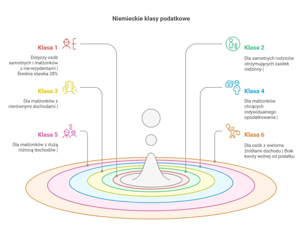 niemieckie klasy podatkowe Steuerklassen infografika