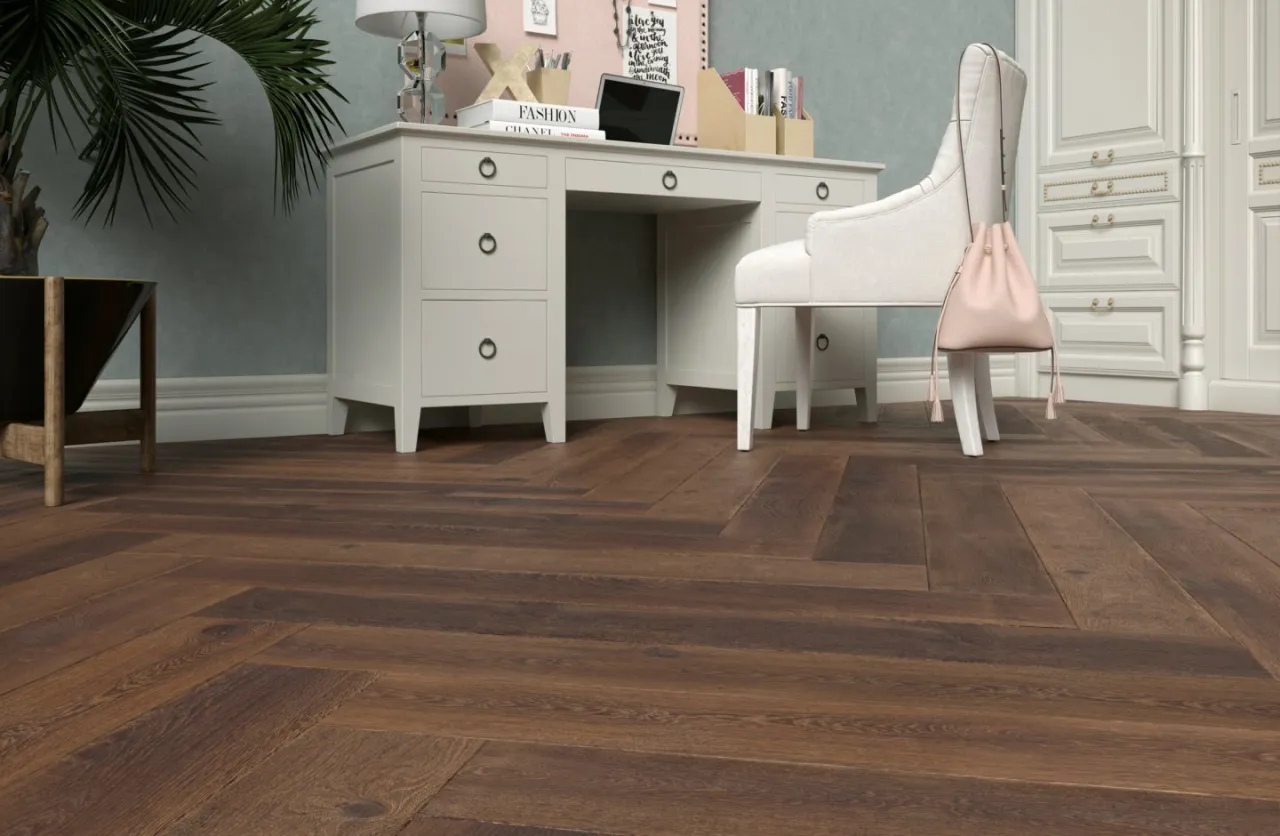 białe meble podłoga naturalne drewno