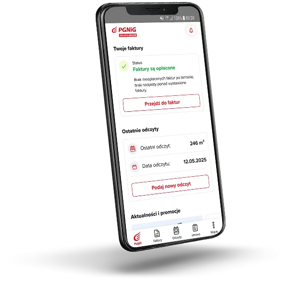 eBOK PGNiG podaj odczyt ekran