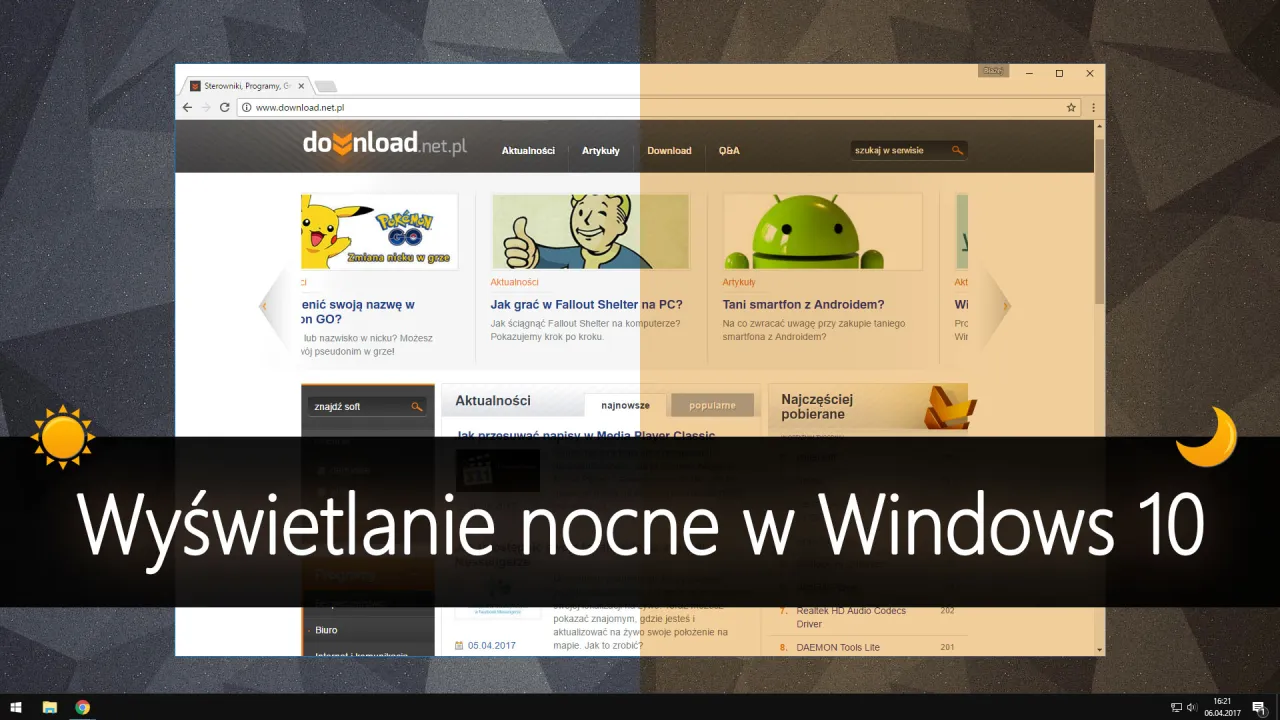 Windows 10 Wyświetlanie nocne ustawienia