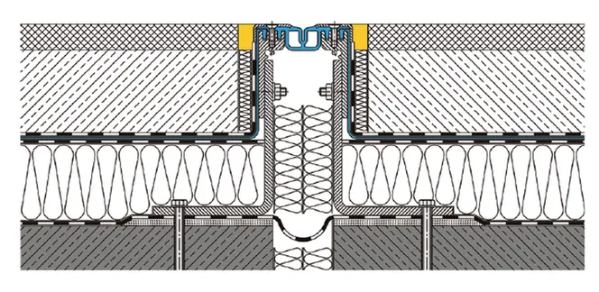 przekrój dylatacji konstrukcyjnej w budynku