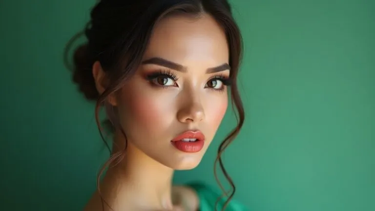 błędy w makijażu do zielonej sukienki