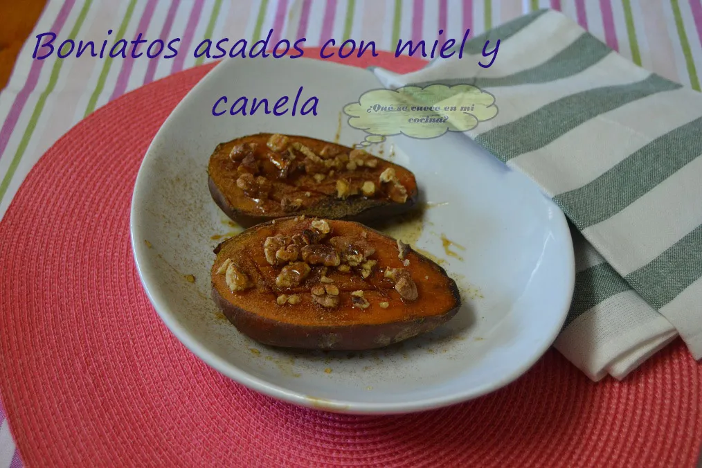 Boniato asado con miel y canela