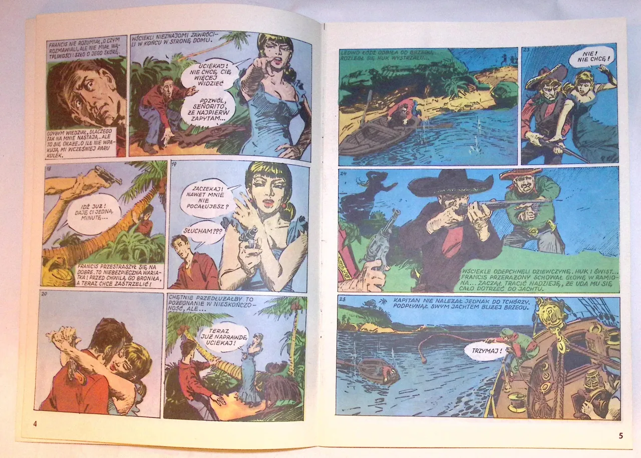 Wściekła dziewczyna z pistoletem goni Francisa. To jedne z tych komiksów, które trzeba przeczytać, pełne akcji i niebezpieczeństw.