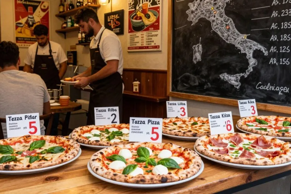 turysta planujący budżet rzym pizza