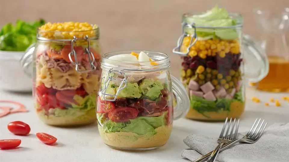 Sałatka w słoiku warstwowa