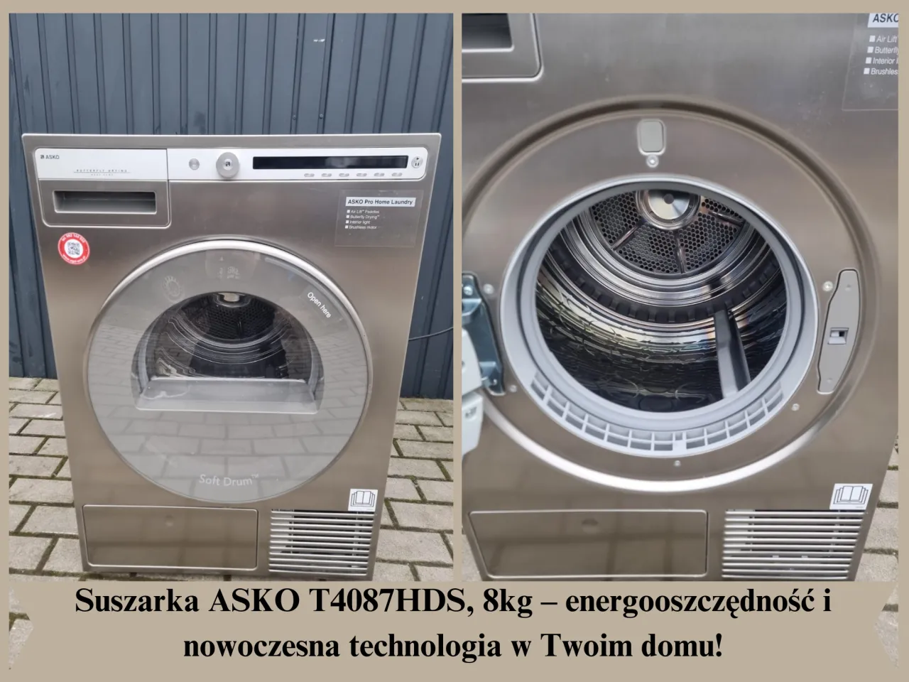 suszarka bębnowa z pompą ciepła wnętrze