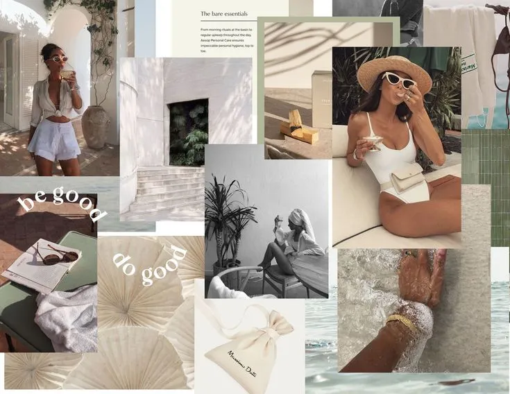 kobieta tworząca moodboard na pintereście