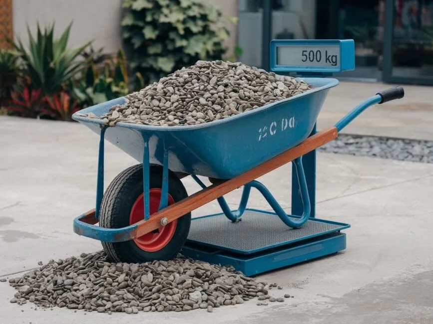 taczka budowlana z żwirem bezpieczeństwo praca