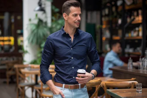 Męskie stylizacje koszula do jeansów smart casual