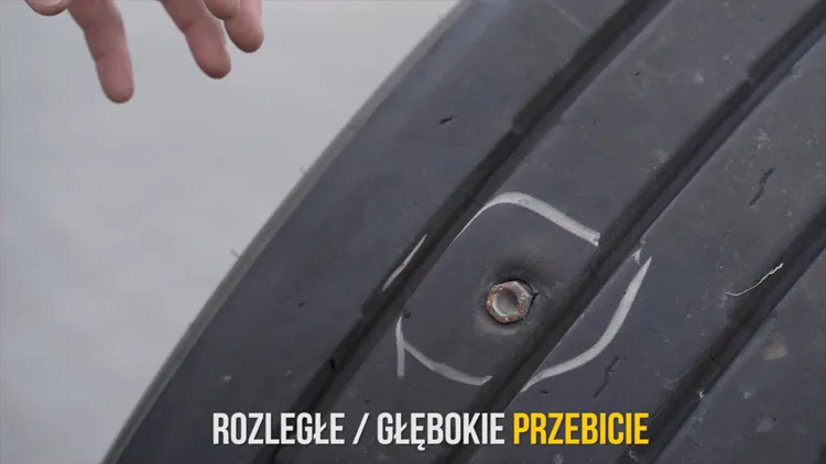 uszkodzenia opon przykłady
