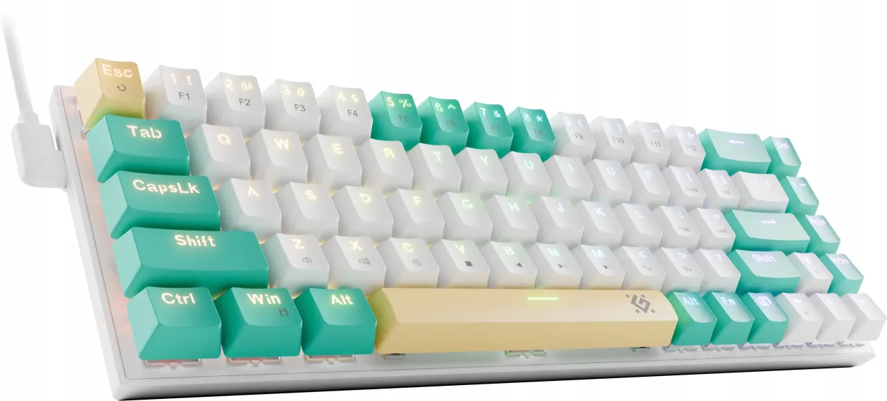 Klawiatura laptopa z wyr&oacute;żnionymi klawiszami funkcyjnymi i numerycznymi