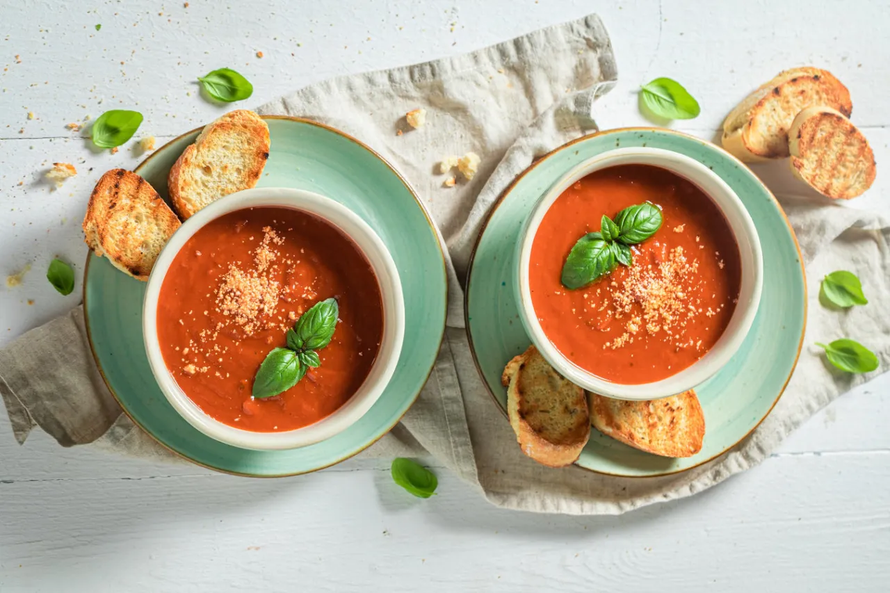 Ingrédients frais pour soupe tomate oignon