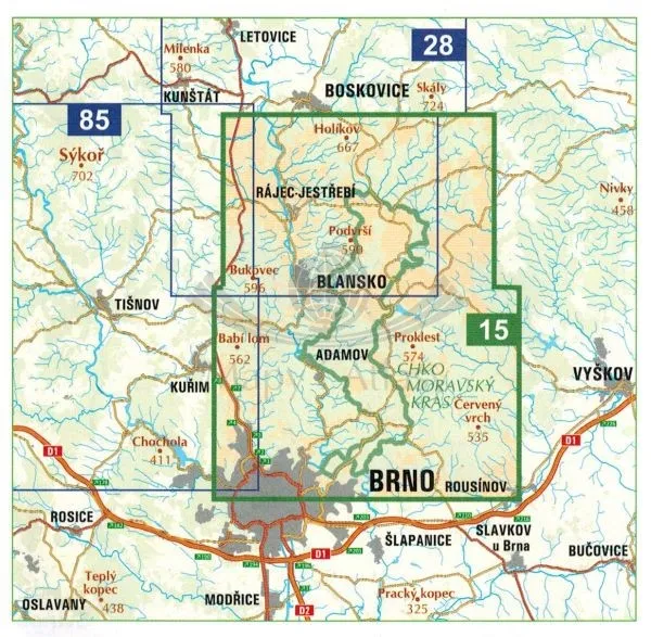 Morawski Kras mapa atrakcji
