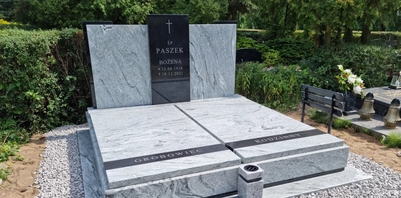 Granitowy grobowiec nowoczesny projekt