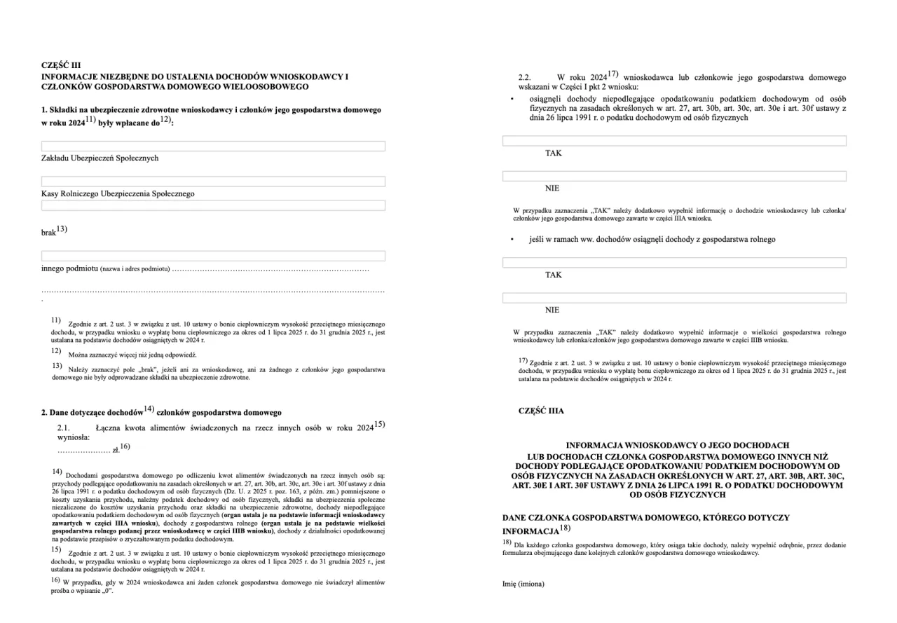 Wniosek o bon ciepłowniczy kryteria kwalifikacyjne