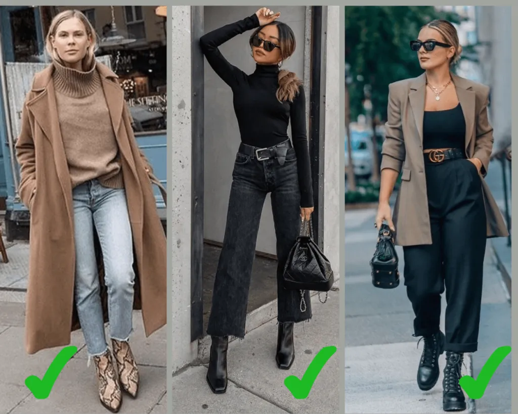 Szerokie spodnie 7/8 z botkami stylizacje