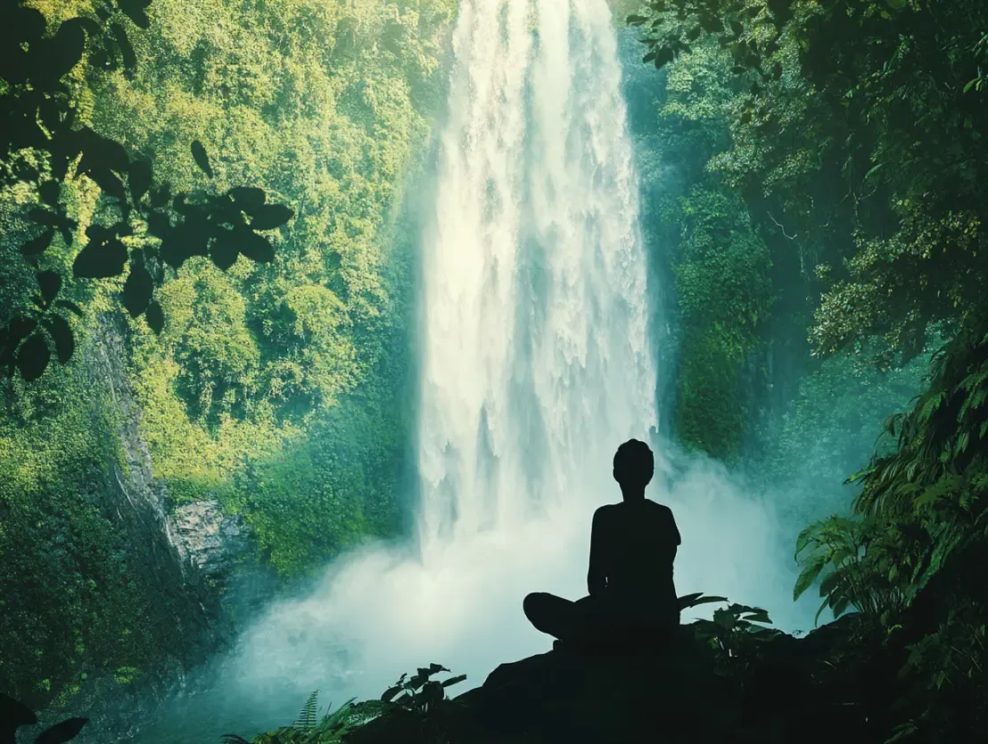 wodospad jony ujemne burza las