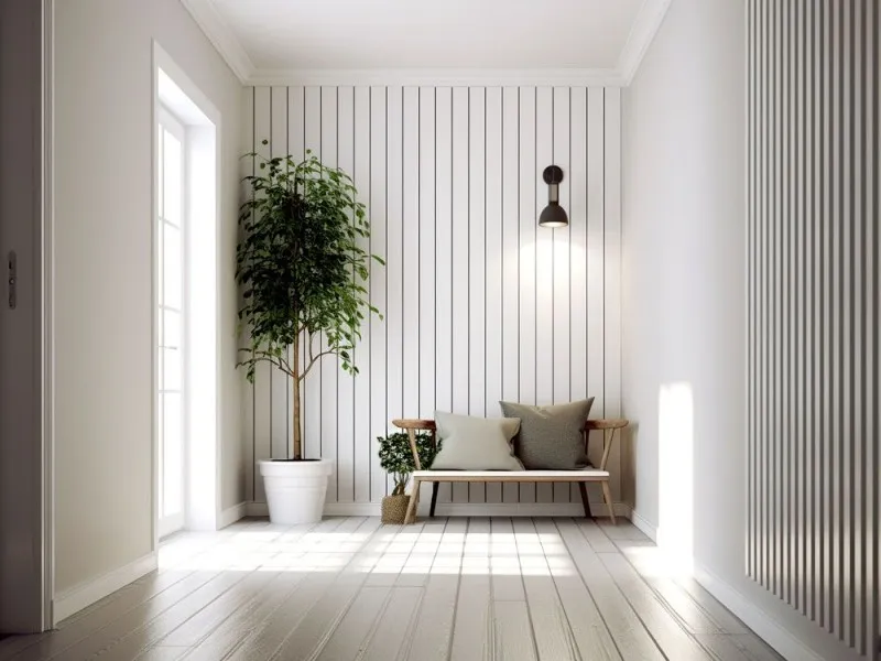 nowoczesny przedpokój lamele ścienne