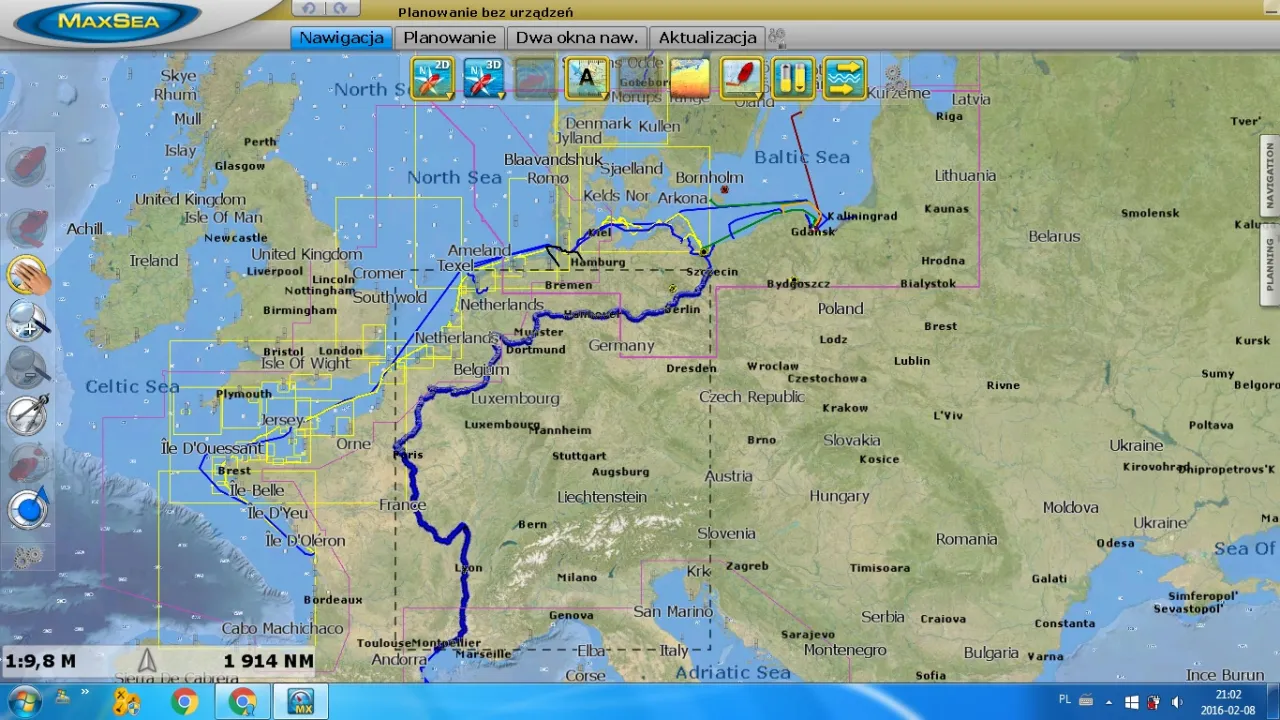 Odległość Szczecina od Morza Bałtyckiego na mapie