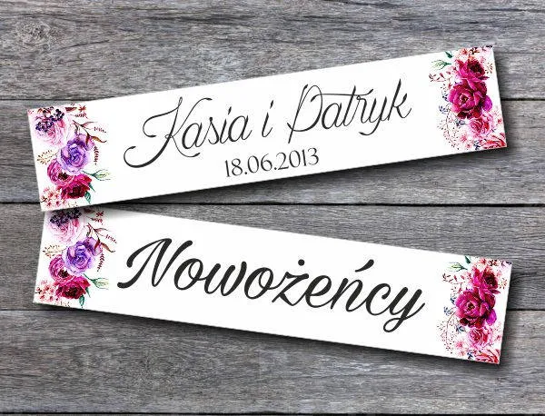 przykłady personalizowanych tablic rejestracyjnych ślub