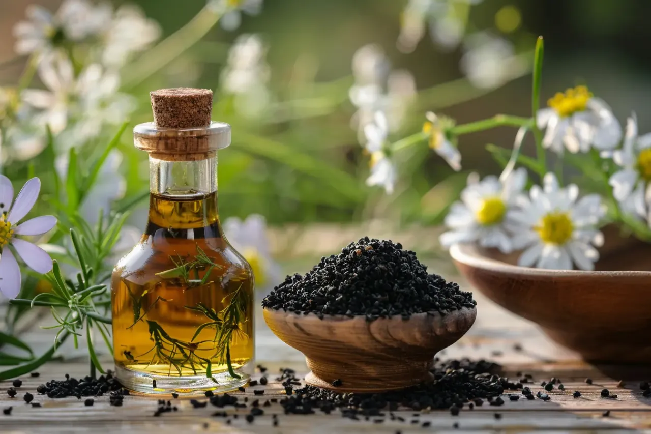 kobieta w ciąży i olej z czarnuszki