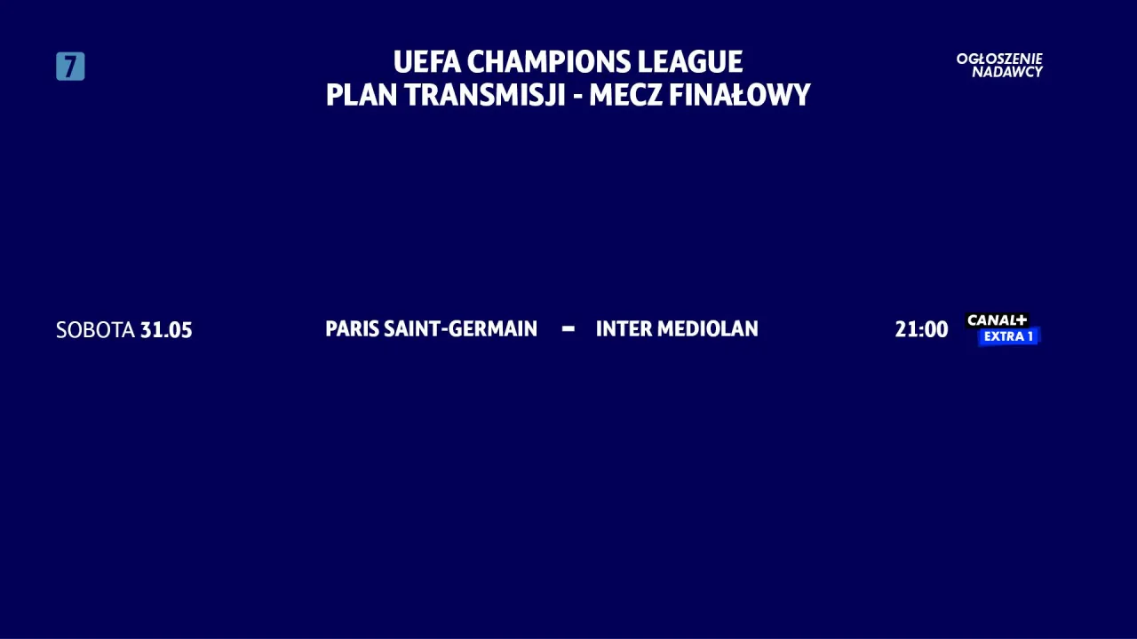 Finał Ligi Mistrz&oacute;w: Paris Saint-Germain vs Inter Mediolan, sobota 31.05 o 21:00 na Canal+ Extra 1.