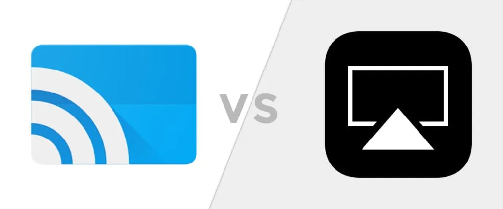 Google Chromecast device and iPhone screen with casting icon