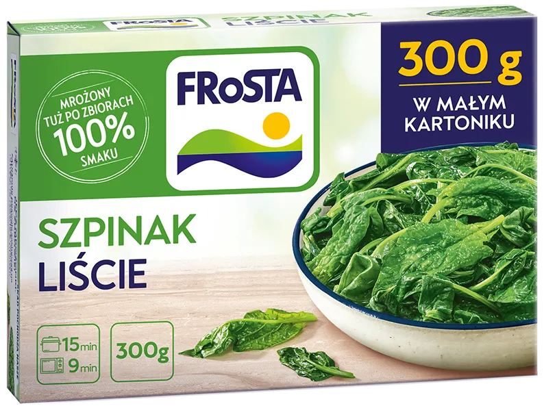 Różne rodzaje szpinaku: świeży, mrożony liściasty, mrożony rozdrobniony