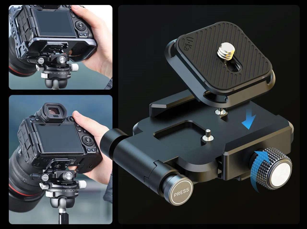 montaż aparatu na statywie szybkozłączka instrukcja