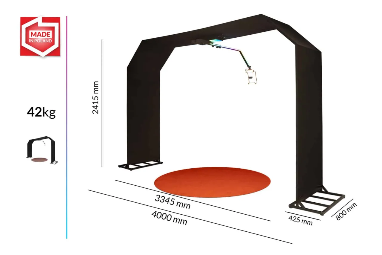 fotobudka 360 elementy techniczne