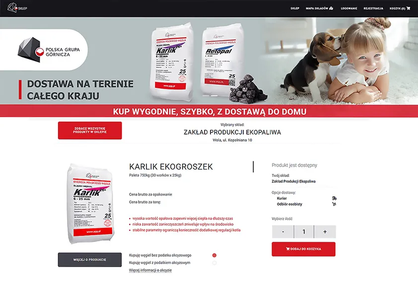 sklep PGG logowanie rejestracja