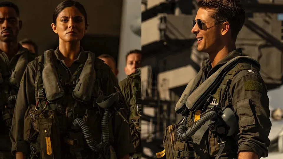 Miles Teller Glen Powell Monica Barbaro Top Gun Maverick