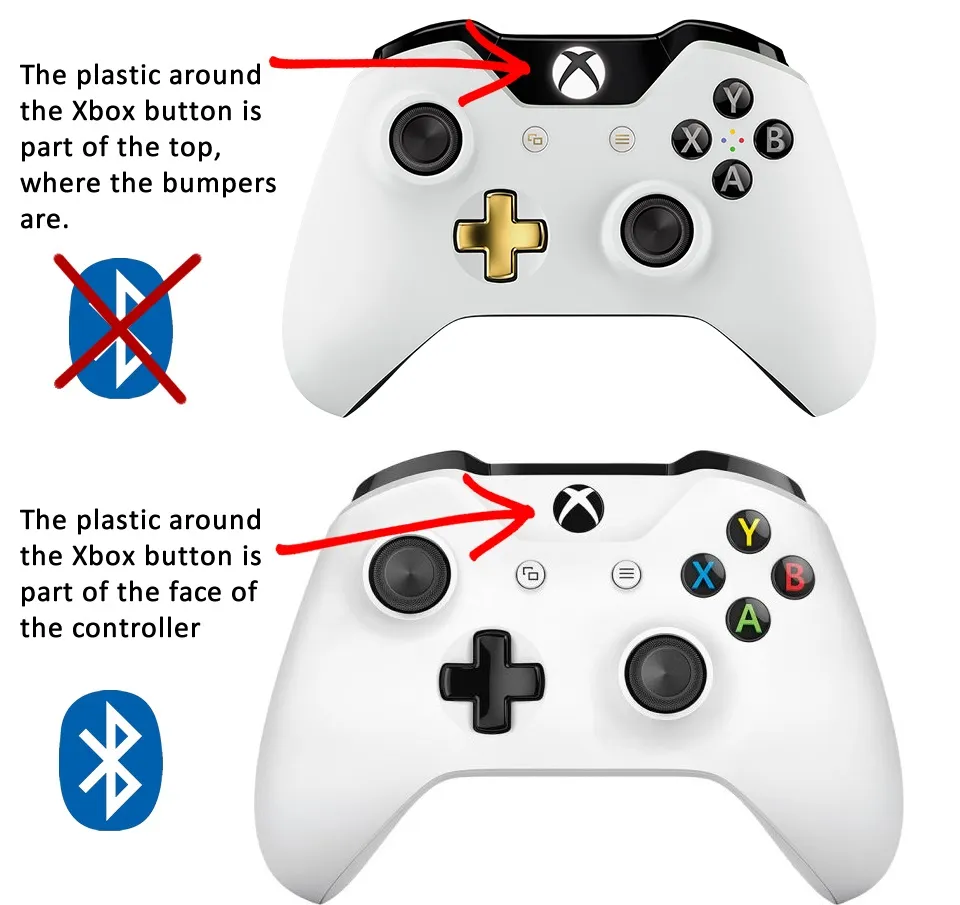 kontroler xbox one bluetooth vs bez bluetooth wizualne różnice