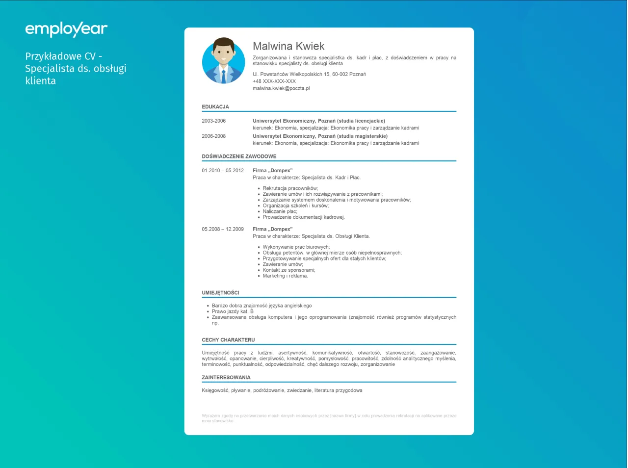 Młoda osoba przeglądająca CV na laptopie, zamyślona