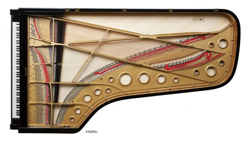 płyta rezonansowa fortepianu struny