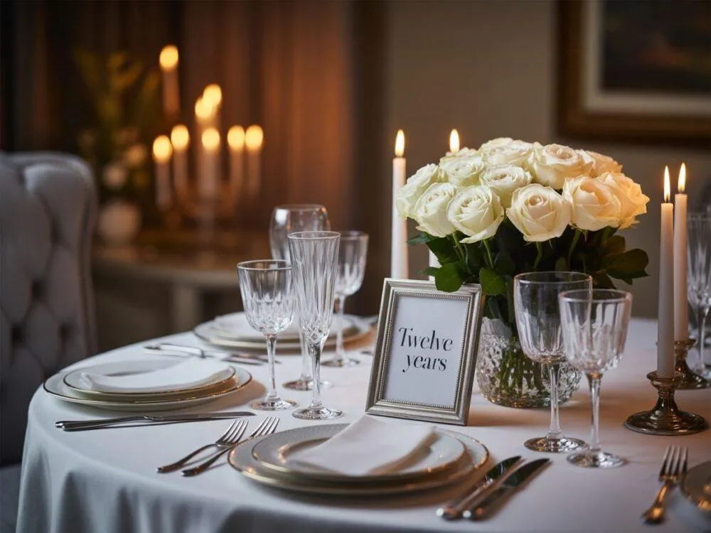 para świętująca 12 rocznicę ślubu w naturalnym otoczeniu lnu