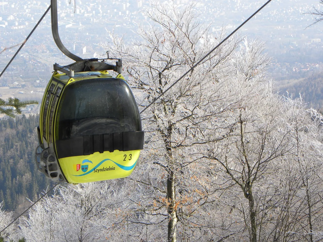 Kolej gondolowa Szyndzielnia panorama Bielsko-Biała