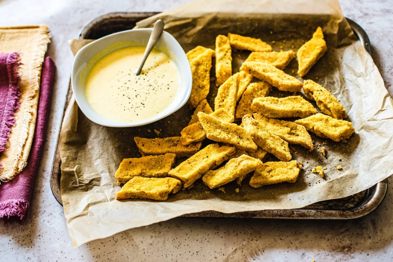 frytki z polenty z dipami