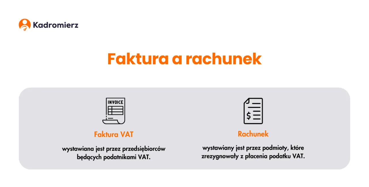 Różnice między rachunkiem a fakturą grafika