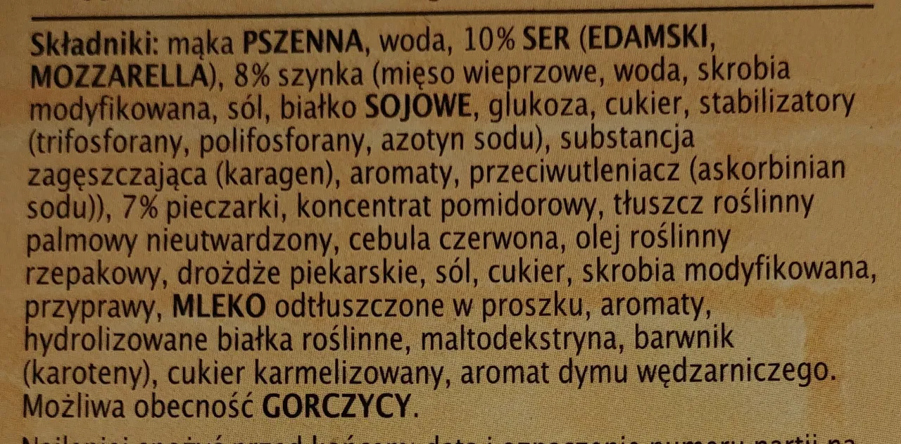 pizza guseppe skład opakowanie