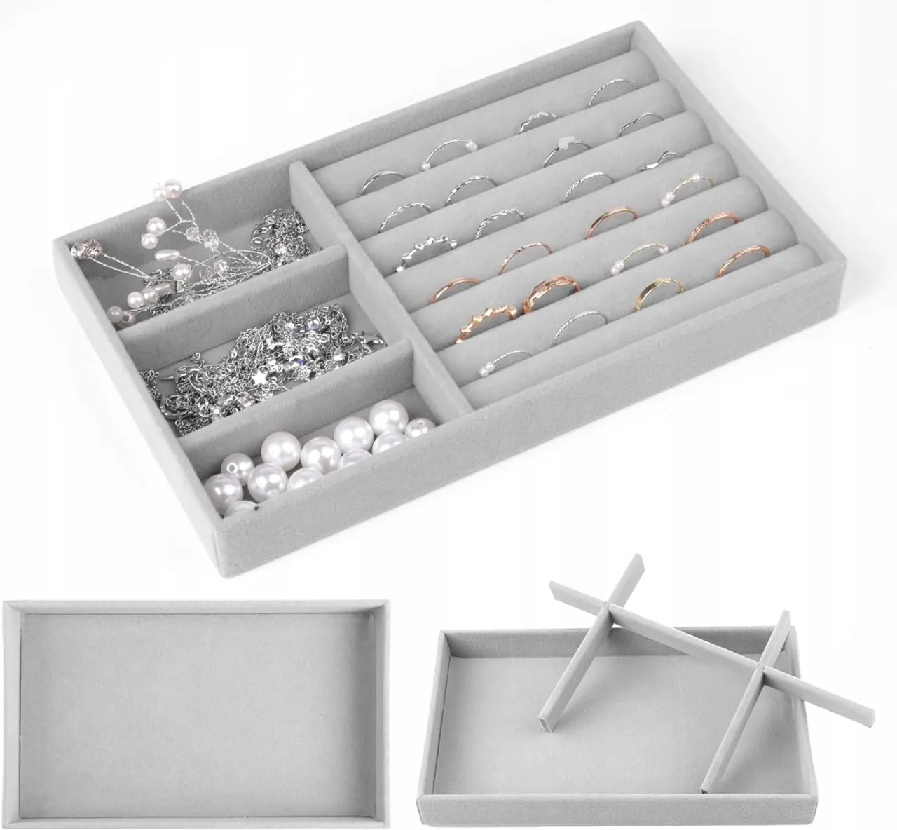 różne typy organizerów do biżuterii