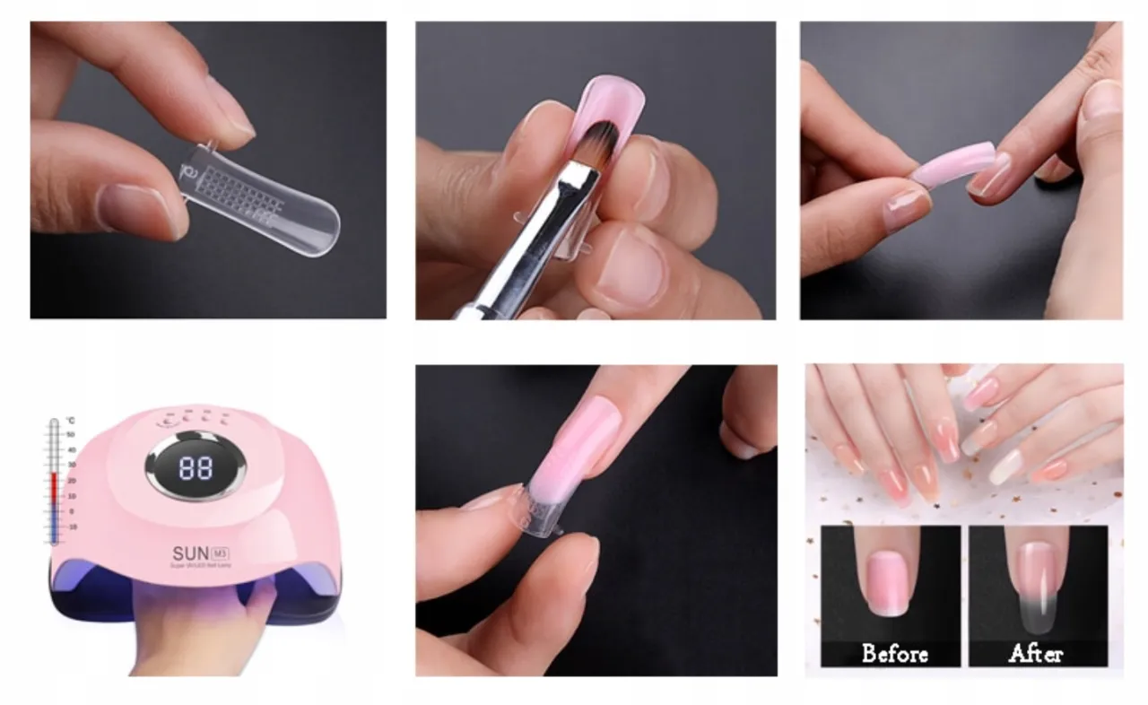 zestaw do przedłużania paznokci na szablonie