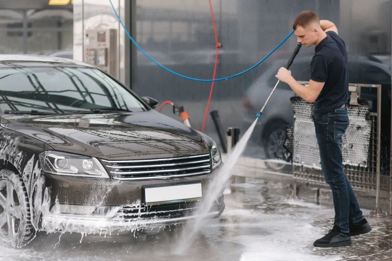 Myjnia samoobsługowa przygotowanie auta